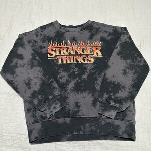 H&M Black Tie-Dye Stranger Things Crewneck Sweater